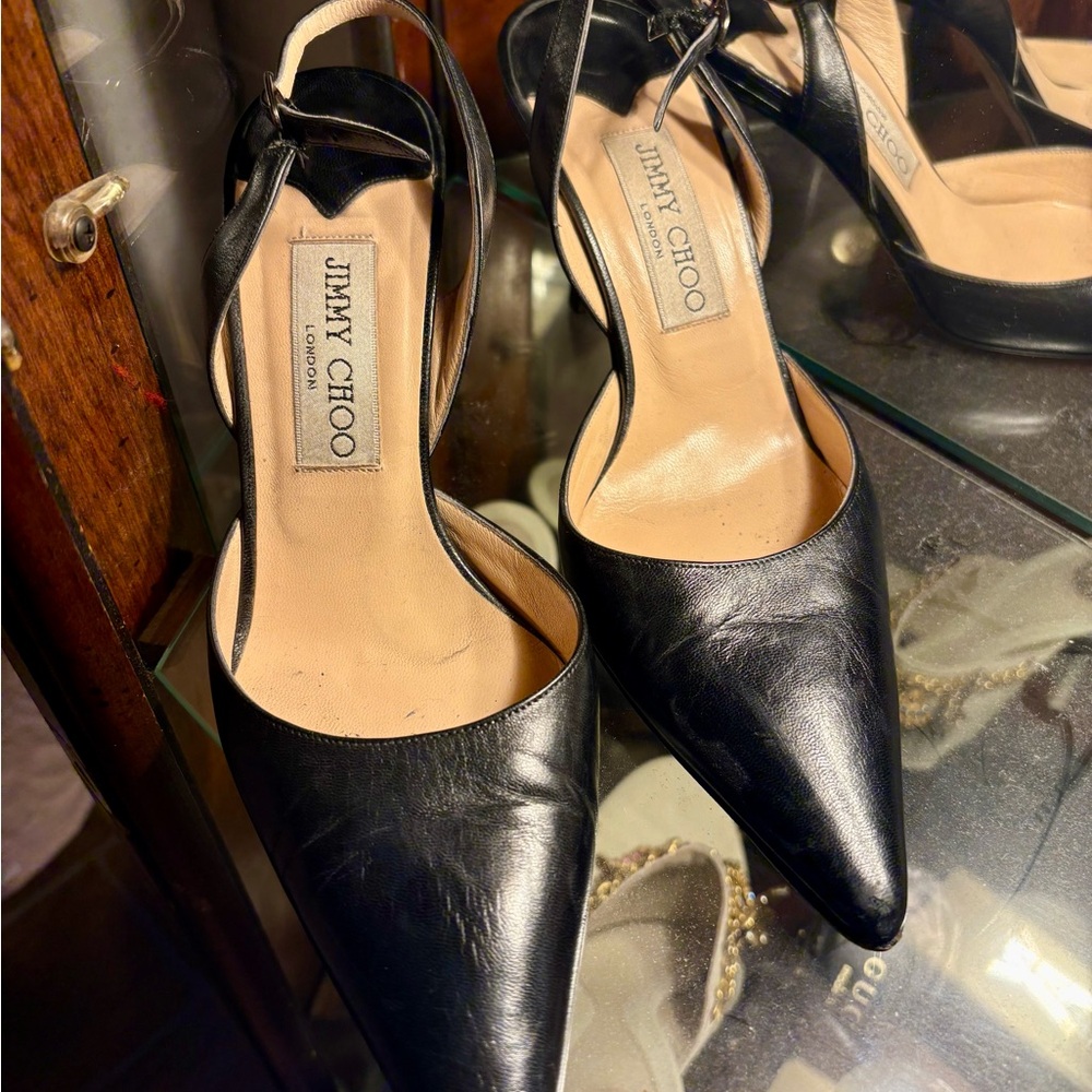 Jimmy Choo Black Sling Back Heels
